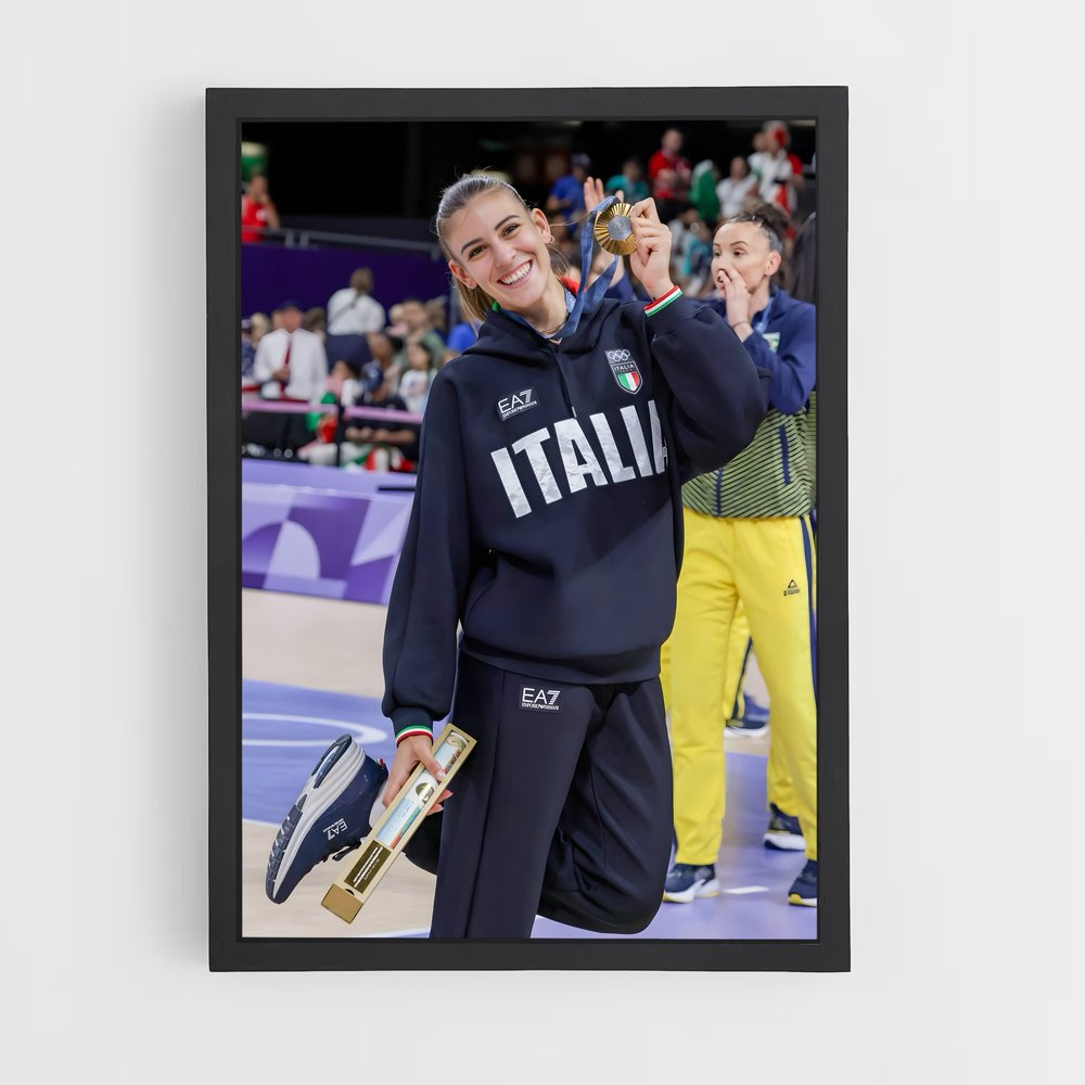 Poster Médaille d'Italie – affiche Volleyball (vue 2)